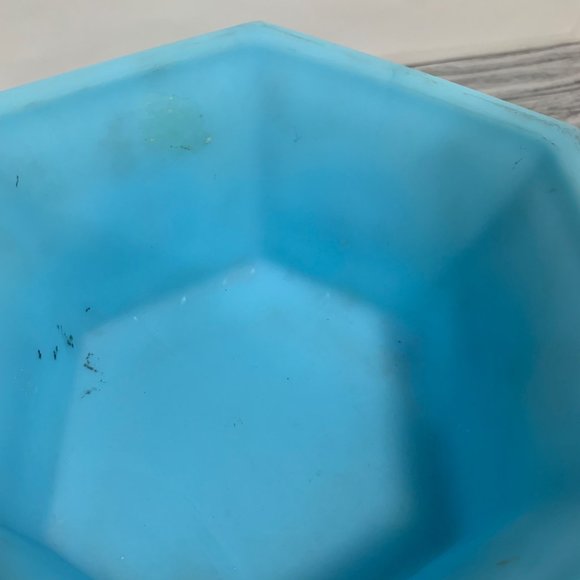 Vintage Fenton Blue Frost Floral 3D Dimensional Planter - Picture 6 of 11